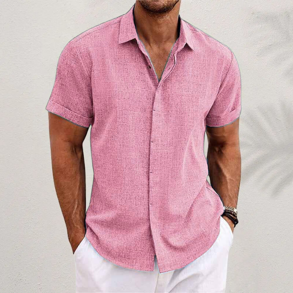 Shane™ short-sleeved shirt in cotton and linen