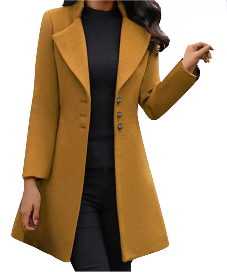 Kim - Italian woolen coat with long sleeves