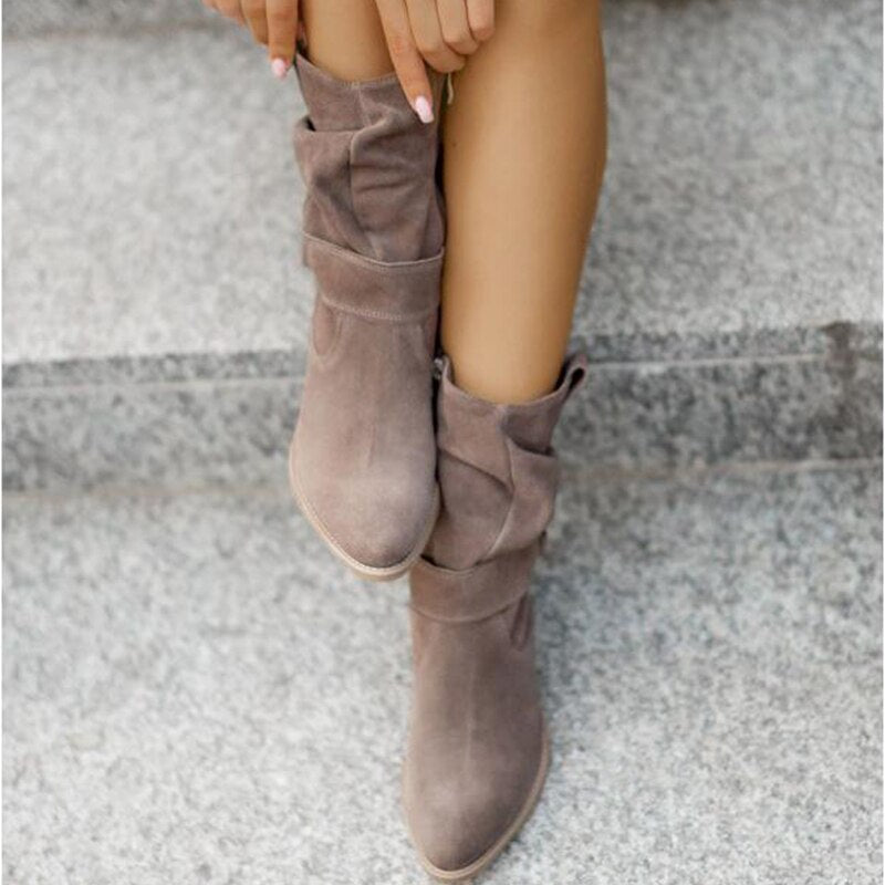 Lena™ Low-Heeled Zip-Up Boots