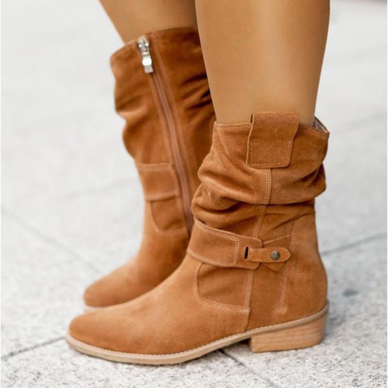 Lena™ Low-Heeled Zip-Up Boots