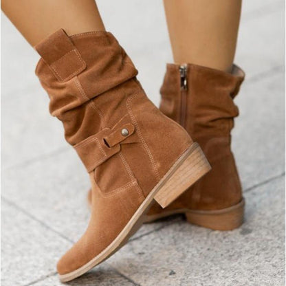 Lena™ Low-Heeled Zip-Up Boots