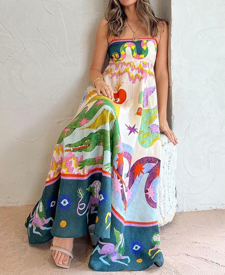 Women's Summer Vacation Print Dress