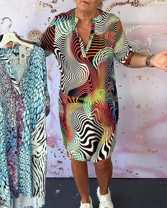 Colourful printed dress