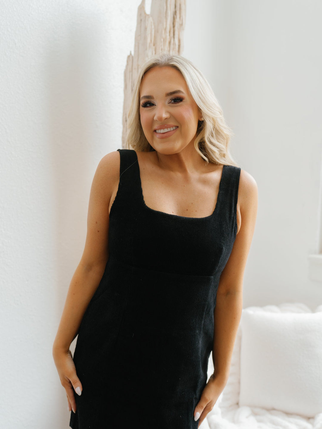 Ariella Corduroy Dress - Black - FINAL SALE