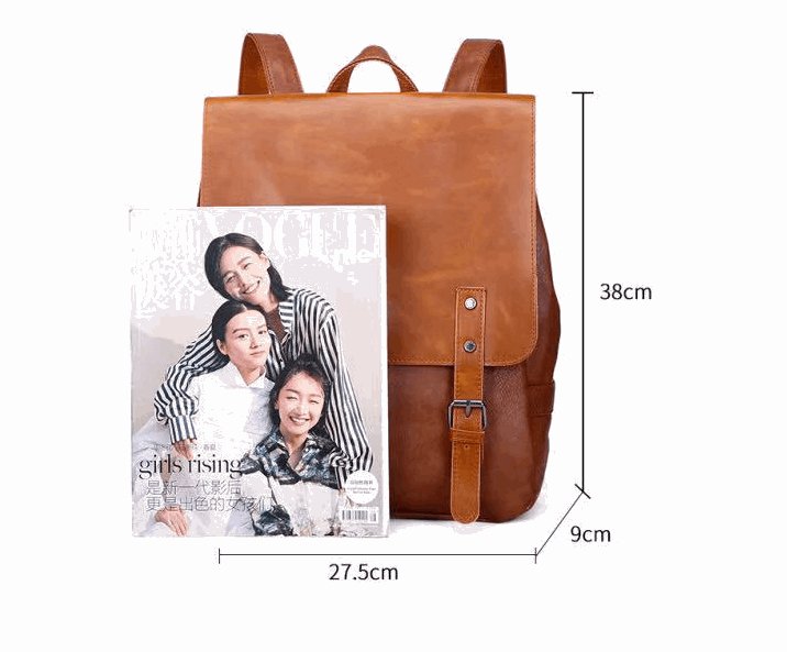 Large Capacity Synthetic Leather Backpack