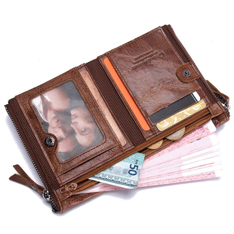 Luxury Genuine Leather Short Wallet