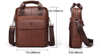 Men's Business Commute Genuine Leather Messenger Bag