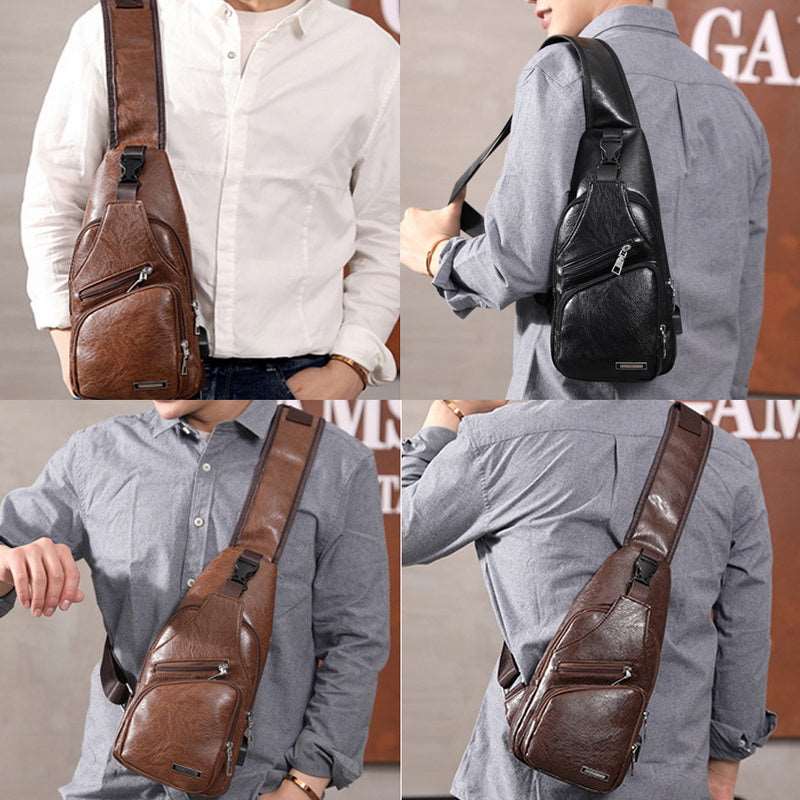 Men's Classic Leather Shoulder Bag