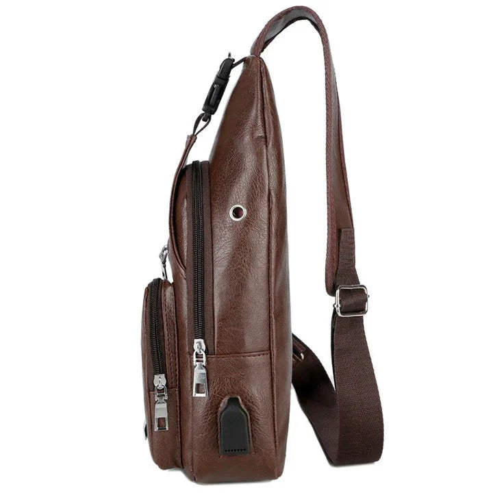 Men's Classic Leather Shoulder Bag