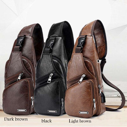 Men's Classic Leather Shoulder Bag