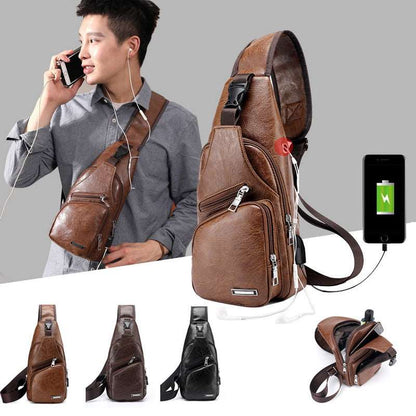 Men's Classic Leather Shoulder Bag