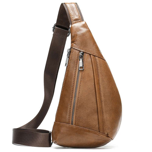 Sac poitrine et bandoulière en cuir de vachette pour homme