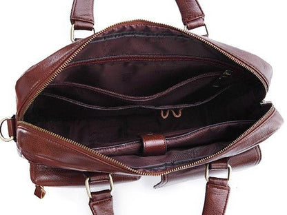 Men's Genuine Leather Top Layer Cowhide Briefcase Messenger Bag