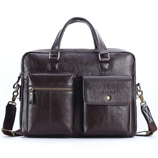 Men's Genuine Leather Top Layer Cowhide Briefcase Messenger Bag