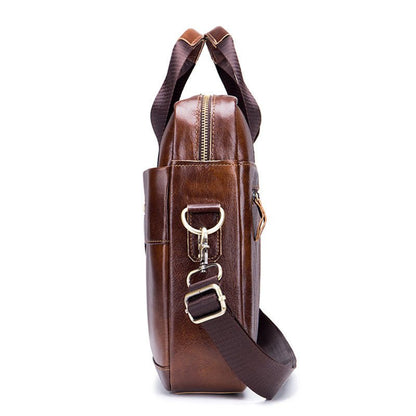 Men's Leather Laptop Shoulder Messenger Bag