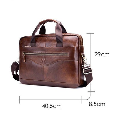 Men's Leather Laptop Shoulder Messenger Bag