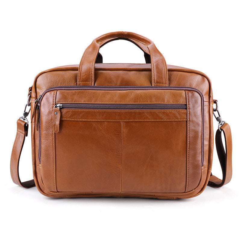 Men's Luxury 17 inch Cowhide Leather Computer Bag