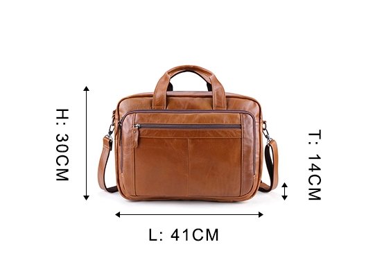 Men's Luxury 17 inch Cowhide Leather Computer Bag