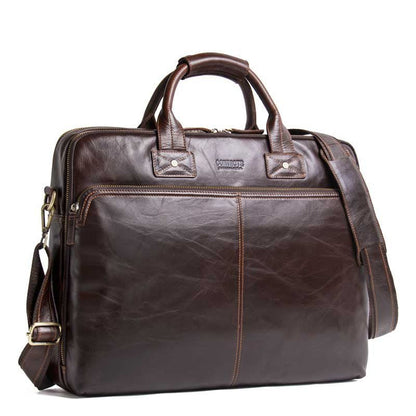 Men's Luxury Casual Leather Business Briefcase Shoulder Bag