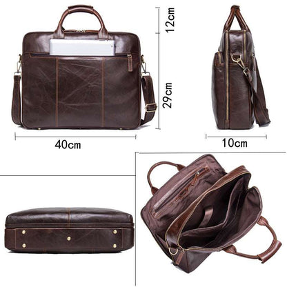 Men's Luxury Casual Leather Business Briefcase Shoulder Bag