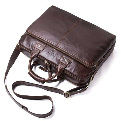 Men's Luxury Casual Leather Business Briefcase Shoulder Bag