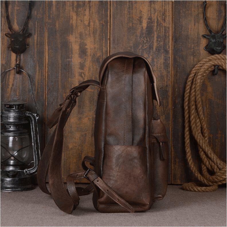 Sac à dos à bandoulière en cuir classique de luxe pour hommes