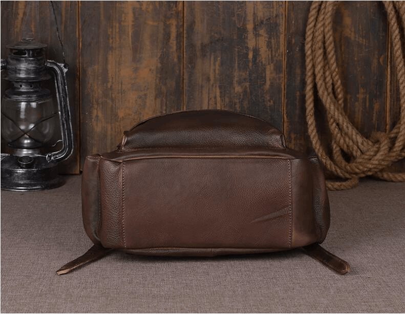 Men's Luxury Classic Leather Shoulder Backpack