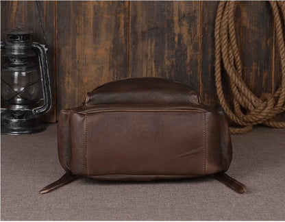 Men's Luxury Classic Leather Shoulder Backpack
