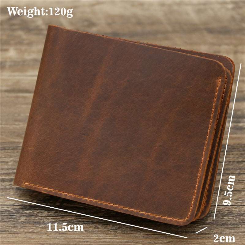 Men's Luxury Cowhide Leather Tri-Fold Wallet