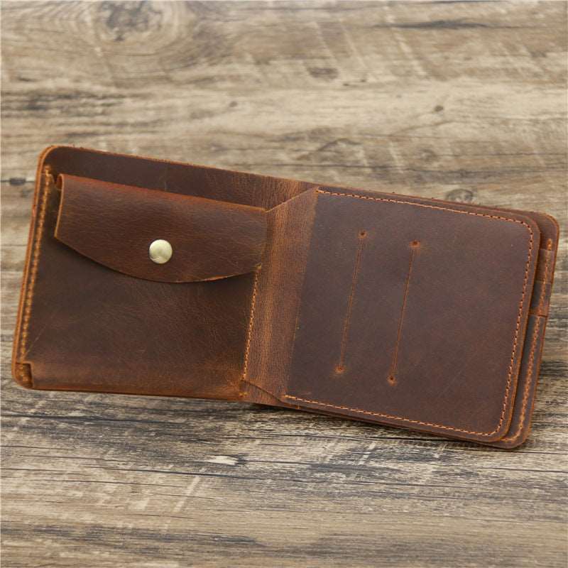 Men's Luxury Cowhide Leather Tri-Fold Wallet