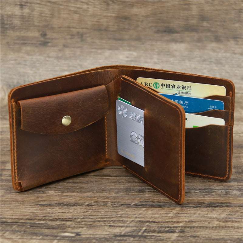 Men's Luxury Cowhide Leather Tri-Fold Wallet