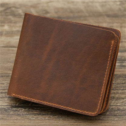 Men's Luxury Cowhide Leather Tri-Fold Wallet