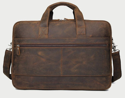 Sac d'affaires de luxe en cuir Crazy Horse pour hommes