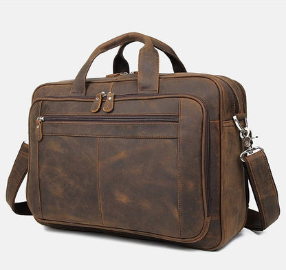 Sac d'affaires de luxe en cuir Crazy Horse pour hommes