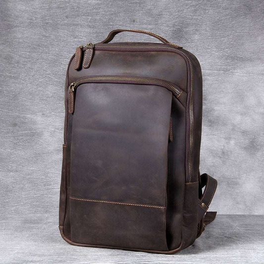 Men's Luxury First Layer Cowhide Leather Computer Bag