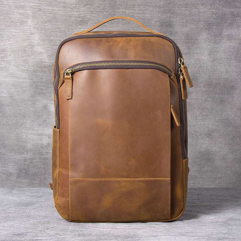 Men's Luxury First Layer Cowhide Leather Computer Bag