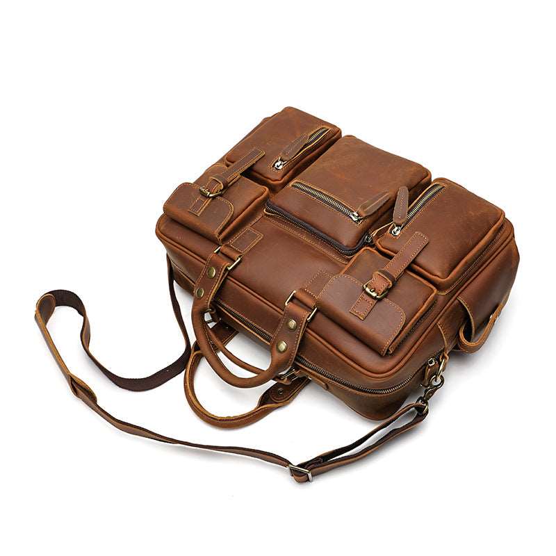 Men's Luxury Large Capacity Leather One Shoulder Messenger Bag