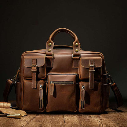 Men's Luxury Large Capacity Leather One Shoulder Messenger Bag