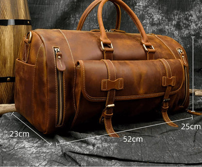 Grand sac de voyage en cuir de luxe pour hommes