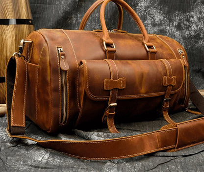 Men's Luxury Large Leather Travel Bag