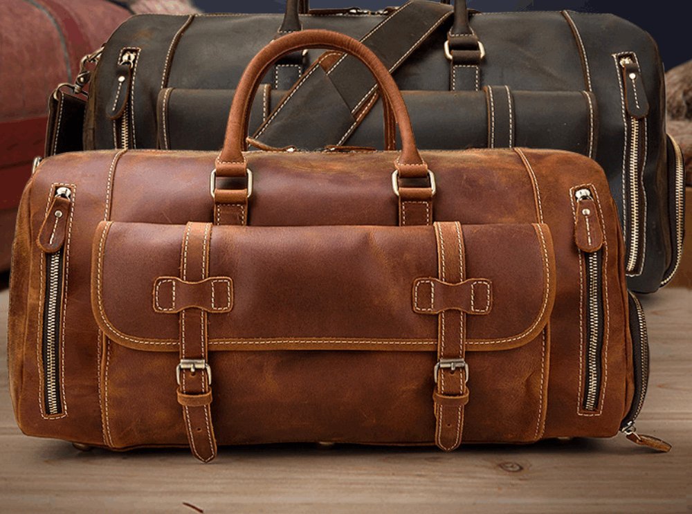 Grand sac de voyage en cuir de luxe pour hommes