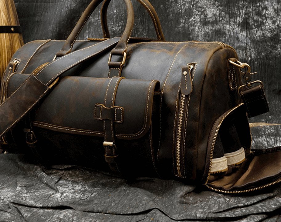 Grand sac de voyage en cuir de luxe pour hommes