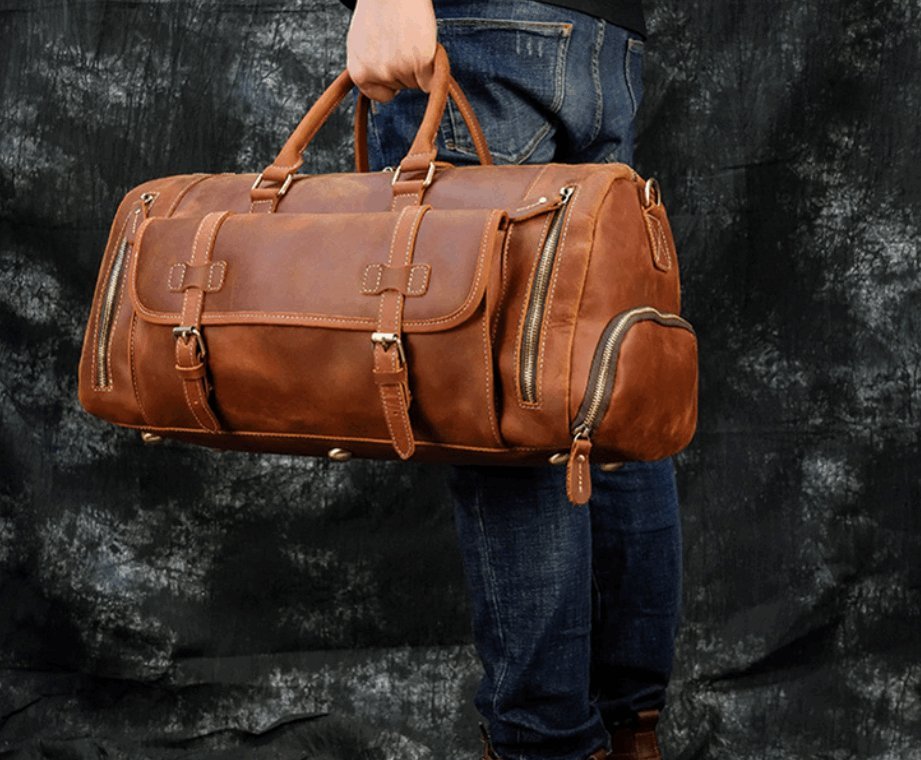 Grand sac de voyage en cuir de luxe pour hommes