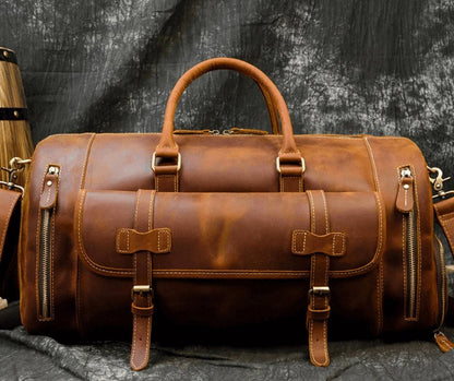 Men's Luxury Large Leather Travel Bag