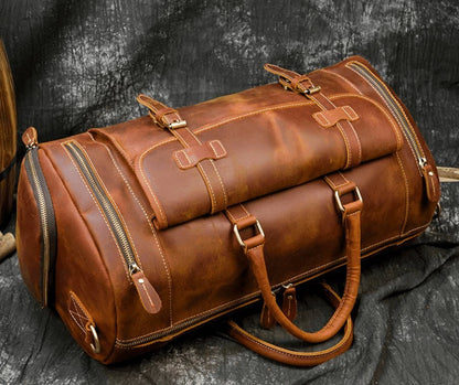 Grand sac de voyage en cuir de luxe pour hommes