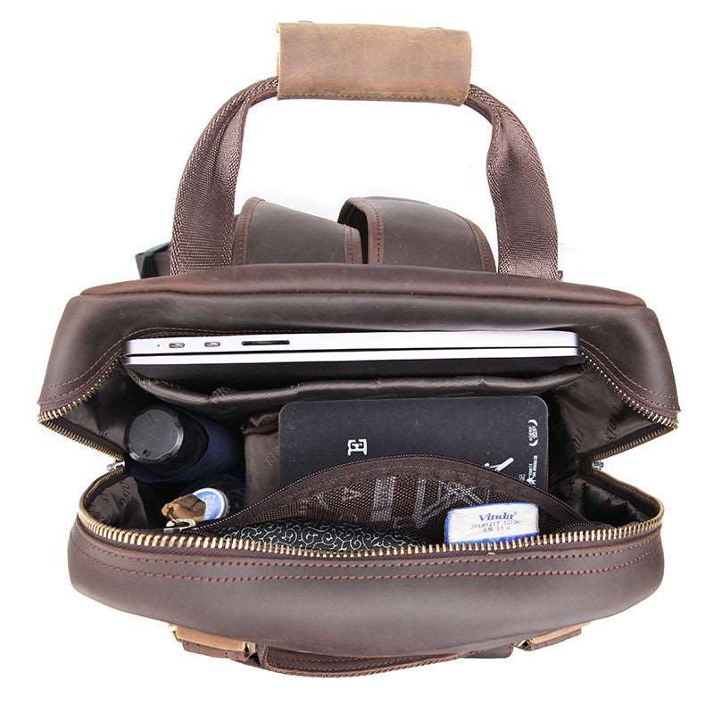 Men's Luxury Leather Camera Backpack