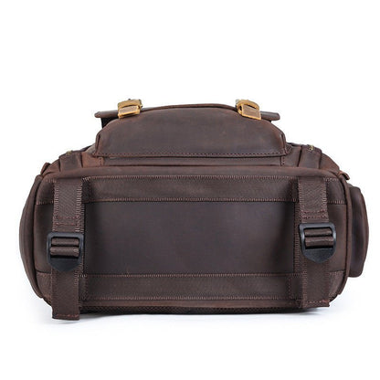 Men's Luxury Leather Camera Backpack