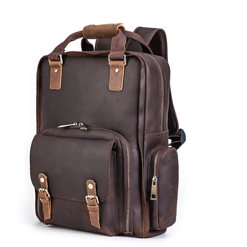 Men's Luxury Leather Camera Backpack