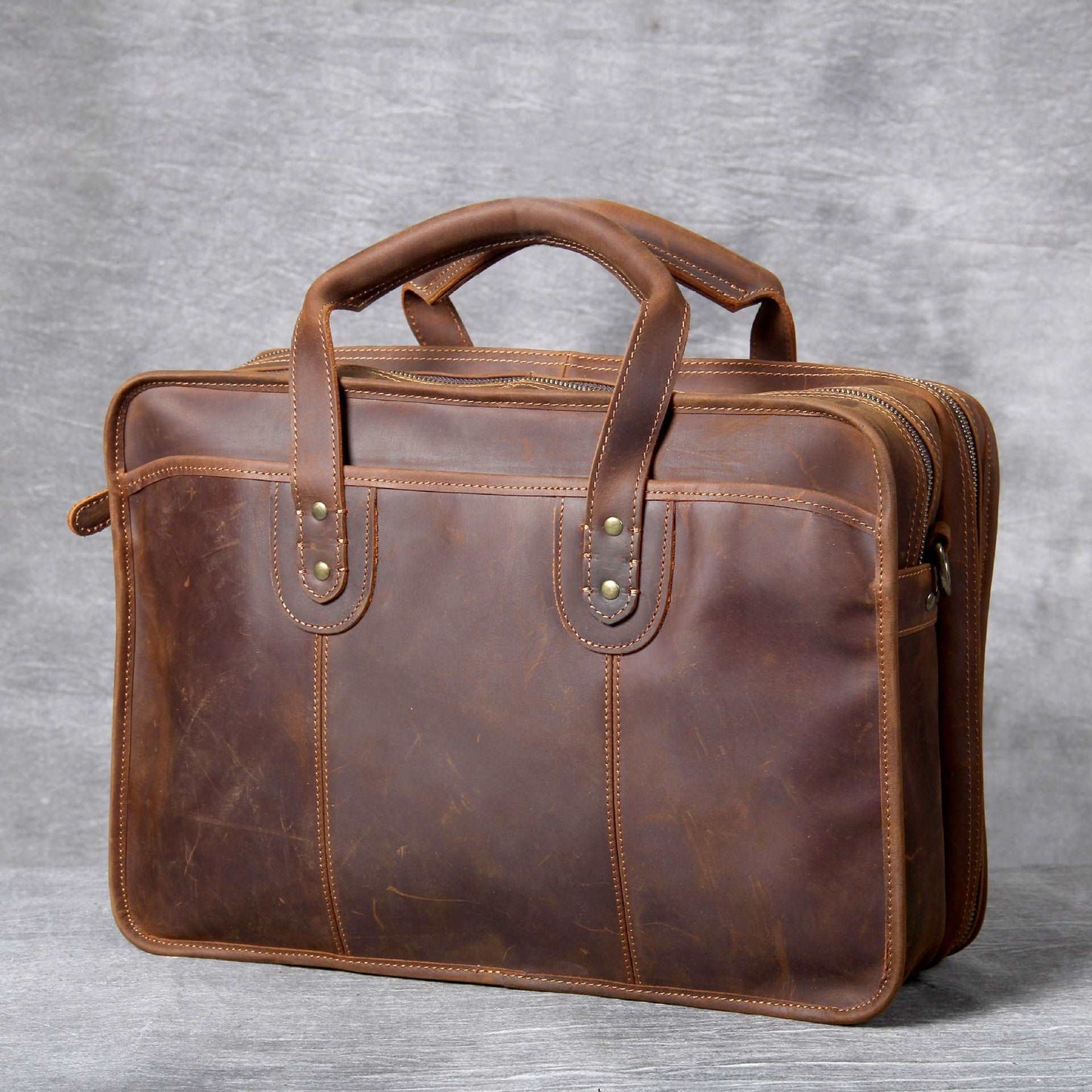 Sac pour ordinateur portable de taille moyenne en cuir de luxe pour hommes