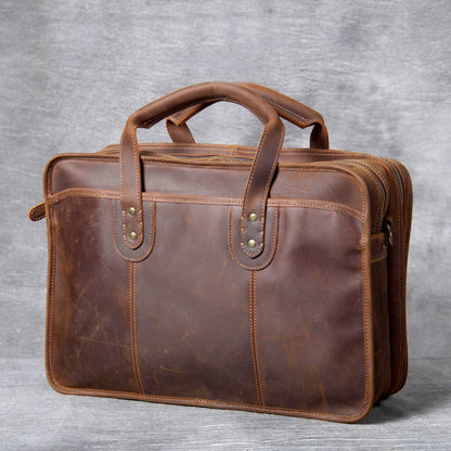 Men's Luxury Leather Medium Laptop  Bag